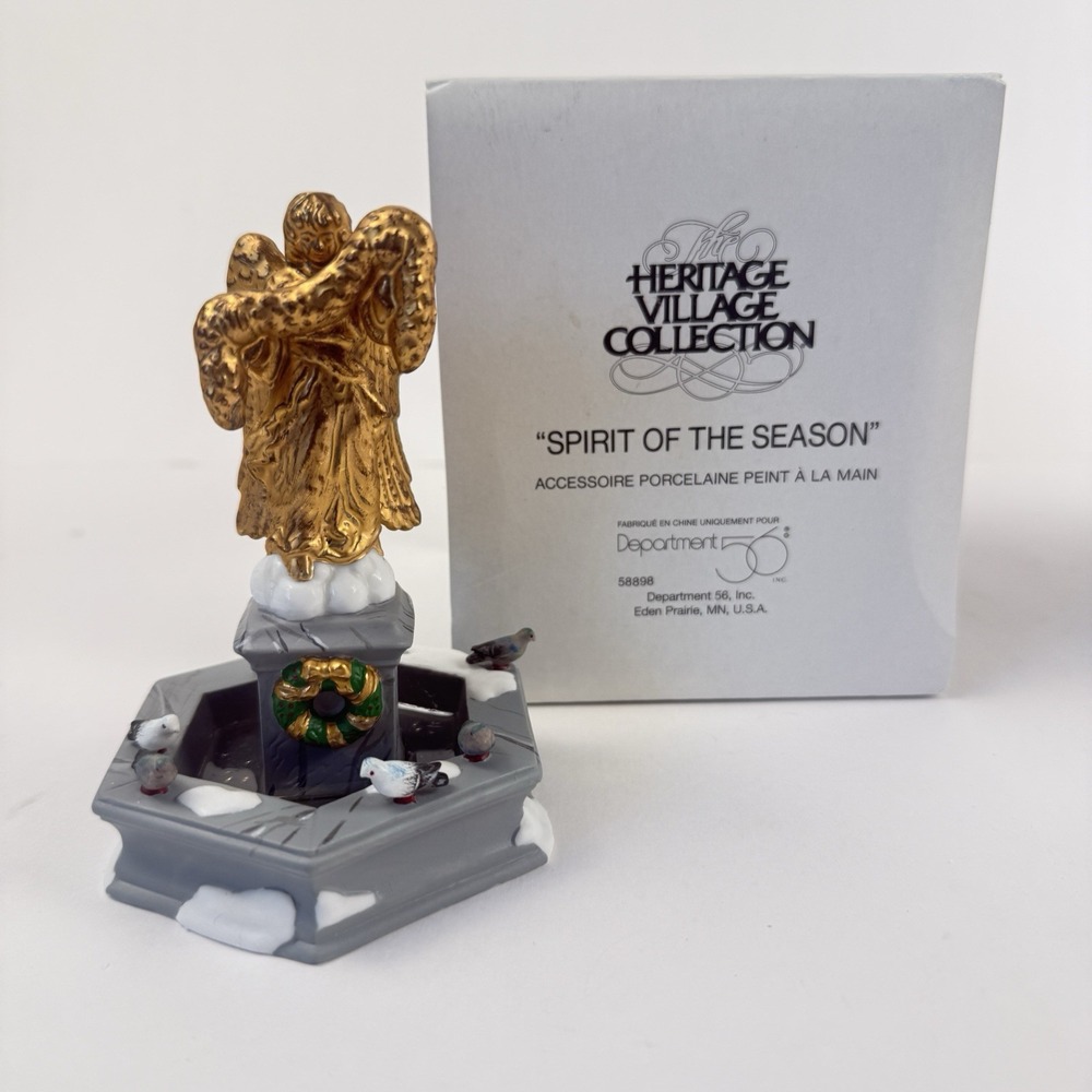 Dept 56 Spirit of The Season Heritage Village Collection Statue Angel 58898